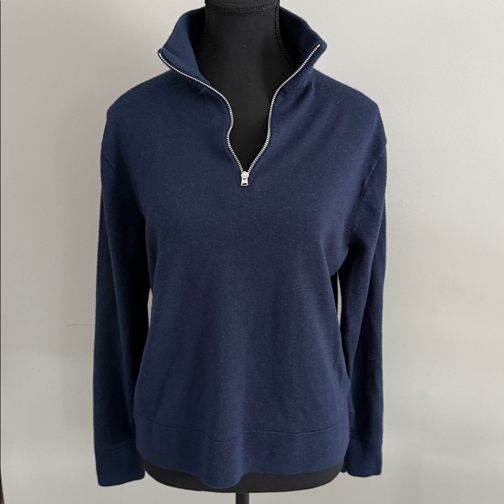 Flawless J. Crew Women’s Dark Blue Zip-Up Sweater